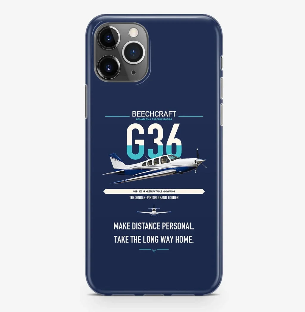 Beechcraft Bonanza G36 design on navy blue magsafe iphone case, for iPhone Pro Max