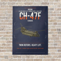 Thumbnail for Boeing CH-47F Chinook vertical canvas print - no frame - navy blue background
