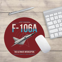 Thumbnail for F-106A Delta Dart design on dark red round mouse pad