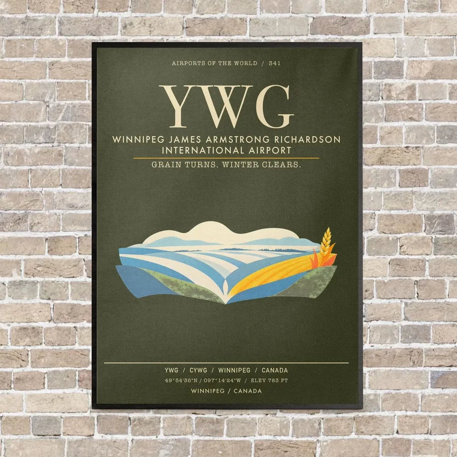 Winnipeg James Armstrong Richardson International Airport YWG - Canvas Framed - Green Army