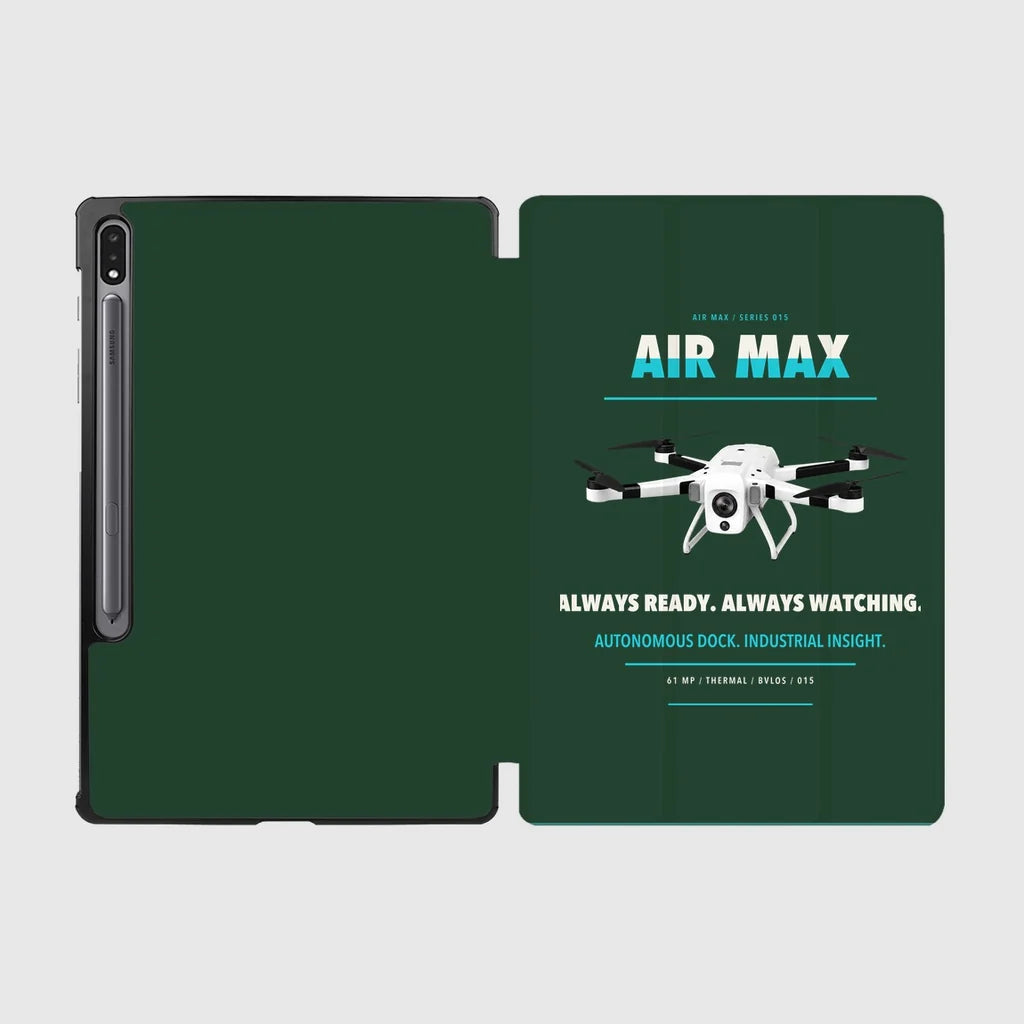 Percepto Air Max design on dark green samsung tablet tablet case