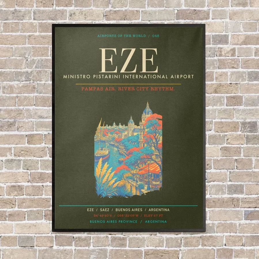Buenos Aires Ministro Pistarini International Airport EZE - Canvas Framed - Green Army