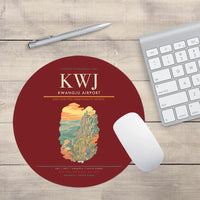 Thumbnail for Kwangju Airport (KWJ) design on dark red round mouse pad