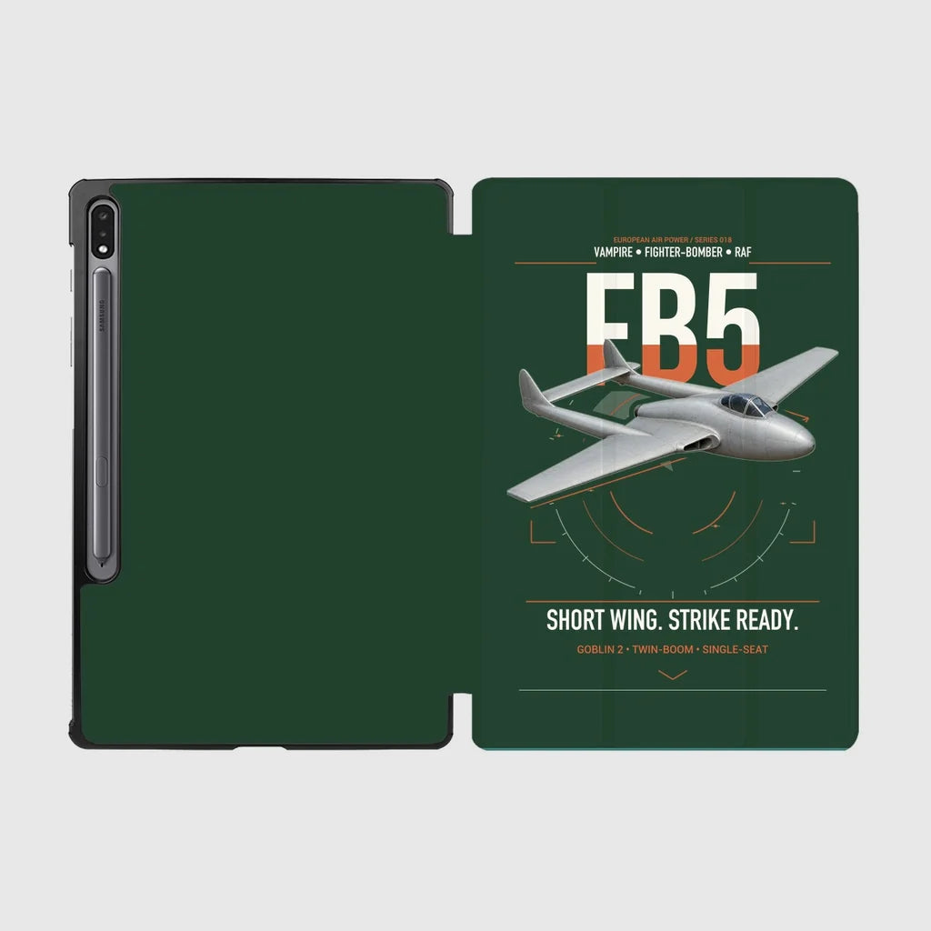 de Havilland Vampire FB5 design on dark green samsung tablet tablet case