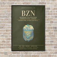 Thumbnail for Bozeman Yellowstone International Airport BZN - Canvas Framed - Green Army