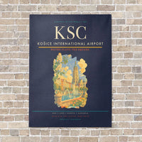 Thumbnail for Košice International Airport KSC vertical canvas print - no frame - navy blue background