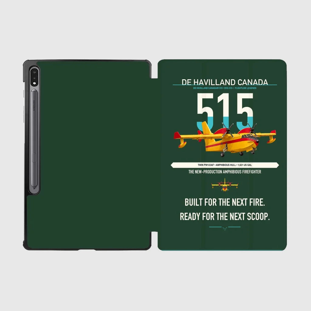De Havilland Canadair 515 design on dark green samsung tablet tablet case
