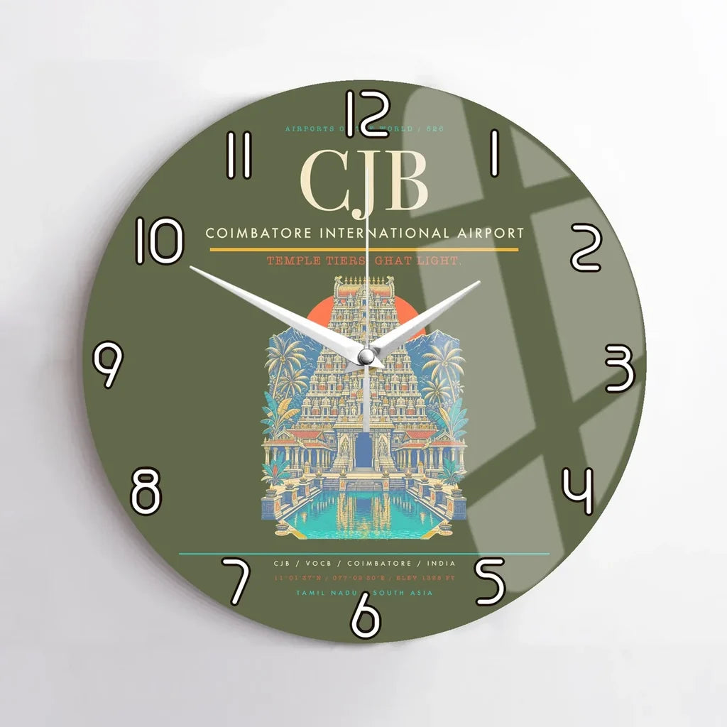 Coimbatore International Airport CJB Wall-Clock No-Frame - Green Army