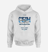 Thumbnail for Cessna 150M design on white double-side hoodie, single-side print