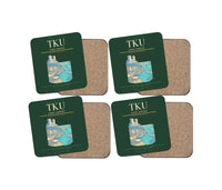 Thumbnail for Turku Airport (TKU) design on dark green 4 pieces set coaster