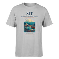 Thumbnail for Sitka Rocky Gutierrez Airport (SIT) T-Shirt single-side front print in Light Gray | sitka-rocky-gutierrez-airport-sit-double-side-t-shirt