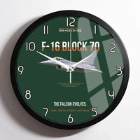 Thumbnail for F-16 Block 70 The Falcon Evolves design on dark green framed wall clock