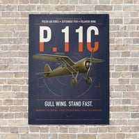 Thumbnail for PZL P.11c vertical canvas print - no frame - navy blue background