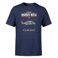 Thumbnail for NHIndustries NH90 NFH Caïman design on navy blue t-shirt, single-side print