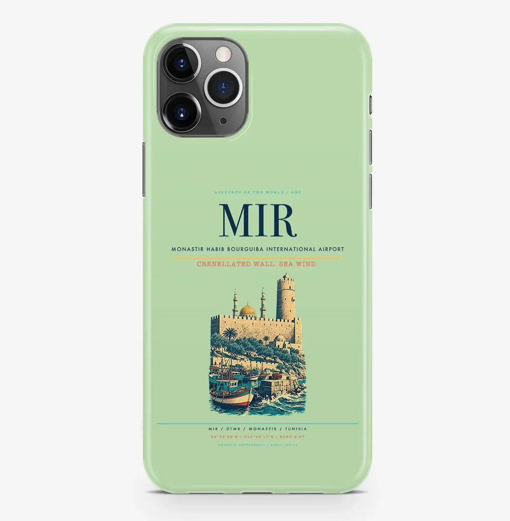 Monastir Airport (MIR) design on light green iPhone 16 Pro MagSafe case