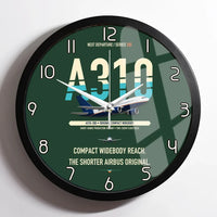 Thumbnail for Airbus A310-200 design on dark green framed wall clock