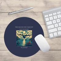 Thumbnail for VINTAGE G4441 - The Moonpath Takeoff - Designed Mouse Pads design on navyblue round