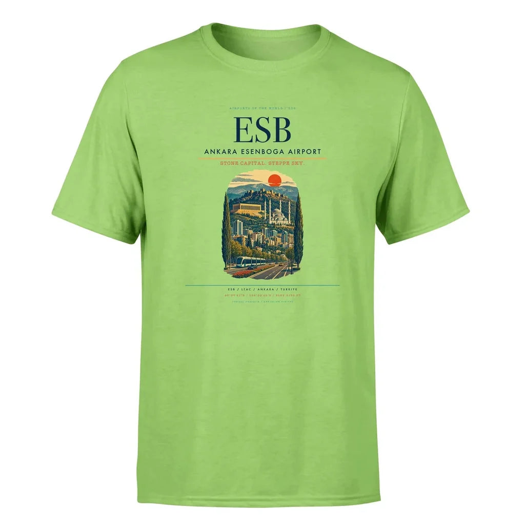 Ankara Airport (ESB) Premium T-Shirt Light Green
