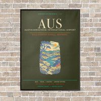 Thumbnail for Austin-Bergstrom International Airport AUS - Canvas Framed - Green Army