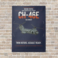 Thumbnail for Boeing Vertol CH-46E Sea Knight vertical canvas print - no frame - navy blue background