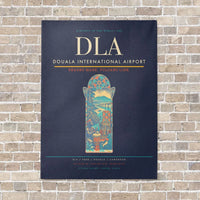 Thumbnail for Douala International Airport DLA vertical canvas print - no frame - navy blue background