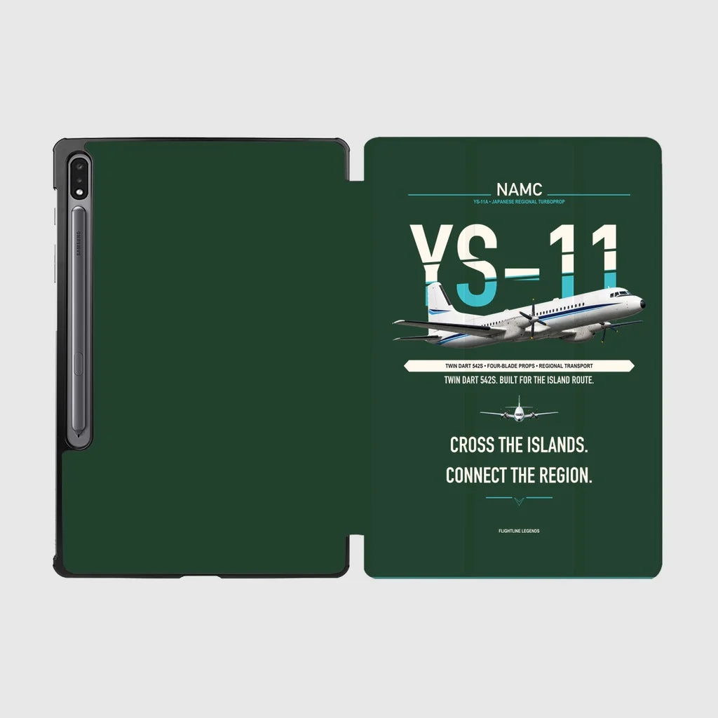 NAMC YS-11A design on dark green samsung tablet tablet case