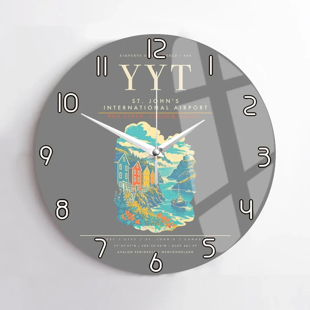 St. John's International Airport YYT Wall-Clock No-Frame - Gray