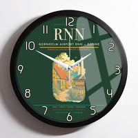 Thumbnail for Bornholm Airport (RNN) design on dark green framed wall clock