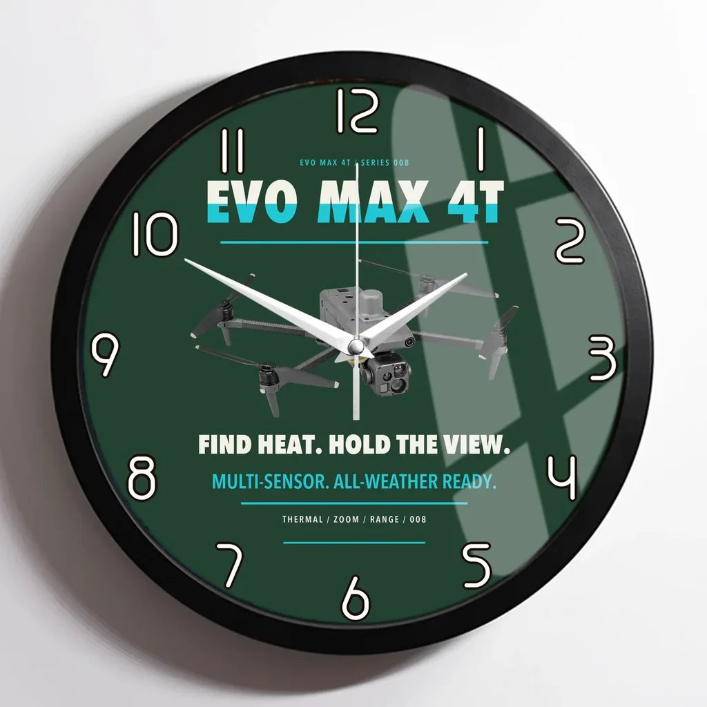 Autel EVO Max 4T design on dark green framed wall clock