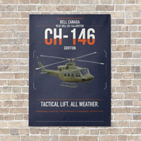 Thumbnail for Bell Canada CH-146 Griffon vertical canvas print - no frame - navy blue background