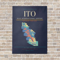 Thumbnail for Hilo International Airport ITO vertical canvas print - no frame - navy blue background