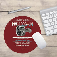 Thumbnail for PW1100G-JM design on dark red round mouse pad