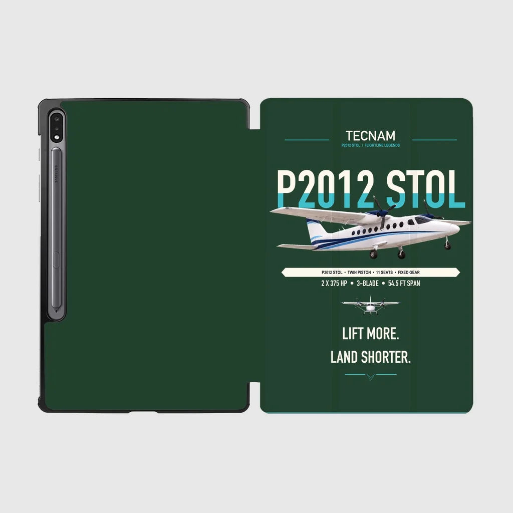 Tecnam P2012 STOL design on dark green samsung tablet tablet case