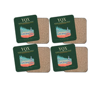 Thumbnail for Gander International Airport (YQX) design on dark green 4 pieces set coaster