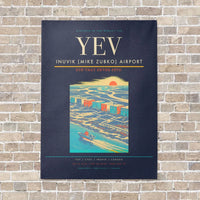 Thumbnail for Inuvik (Mike Zubko) Airport YEV vertical canvas print - no frame - navy blue background