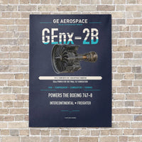 Thumbnail for GEnx-2B vertical canvas print - no frame - navy blue background