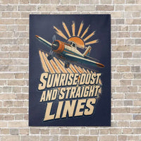 Thumbnail for Sunrise Dust And Straight Lines vertical canvas print - no frame - navy blue background
