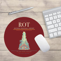 Thumbnail for Rotorua Regional Airport (ROT) design on dark red round mouse pad