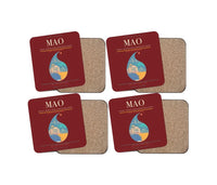 Thumbnail for Manaus - Eduardo Gomes International Airport MAO Coaster 4-Pieces-Set - Dark Red