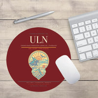 Thumbnail for Chinggis Khaan International Airport (ULN) design on dark red round mouse pad