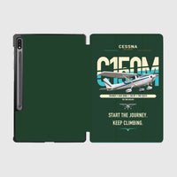 Thumbnail for Cessna 150M design on dark green samsung tablet tablet case