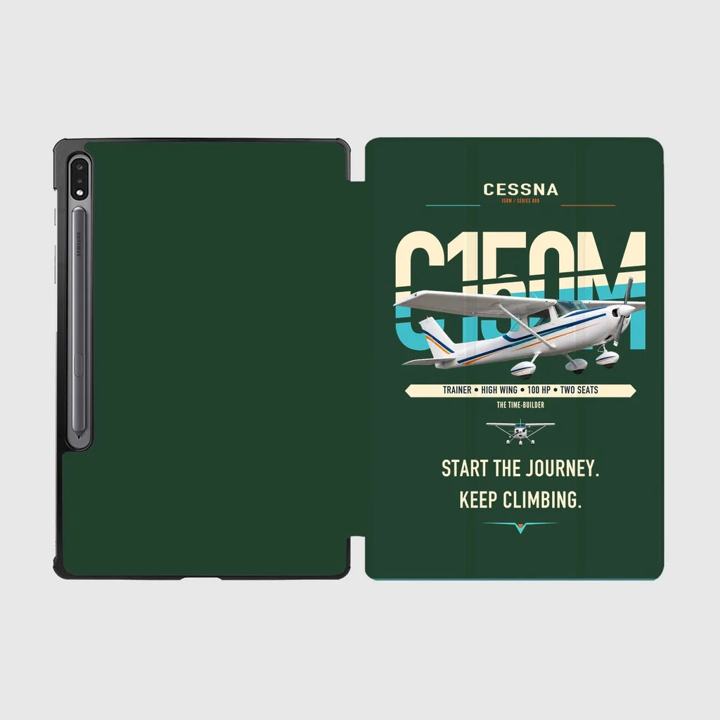 Cessna 150M design on dark green samsung tablet tablet case
