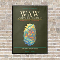 Thumbnail for Warsaw Chopin Airport WAW - Canvas Framed - Green Army