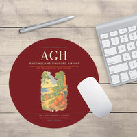 Thumbnail for Ängelholm-Helsingborg Airport (AGH) design on dark red round mouse pad