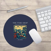 Thumbnail for VINTAGE G4535 - The Tyre Shop - Designed Mouse Pads design on navyblue round