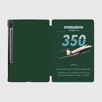 Thumbnail for Bombardier Challenger 350 design on dark green samsung tablet tablet case