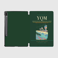Thumbnail for Greater Moncton International Airport (YQM) design on dark green samsung tablet tablet case