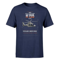 Thumbnail for Airbus H155 EC155 B1 design on navy blue t-shirt, single-side print