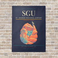 Thumbnail for St. George Regional Airport SGU vertical canvas print - no frame - navy blue background