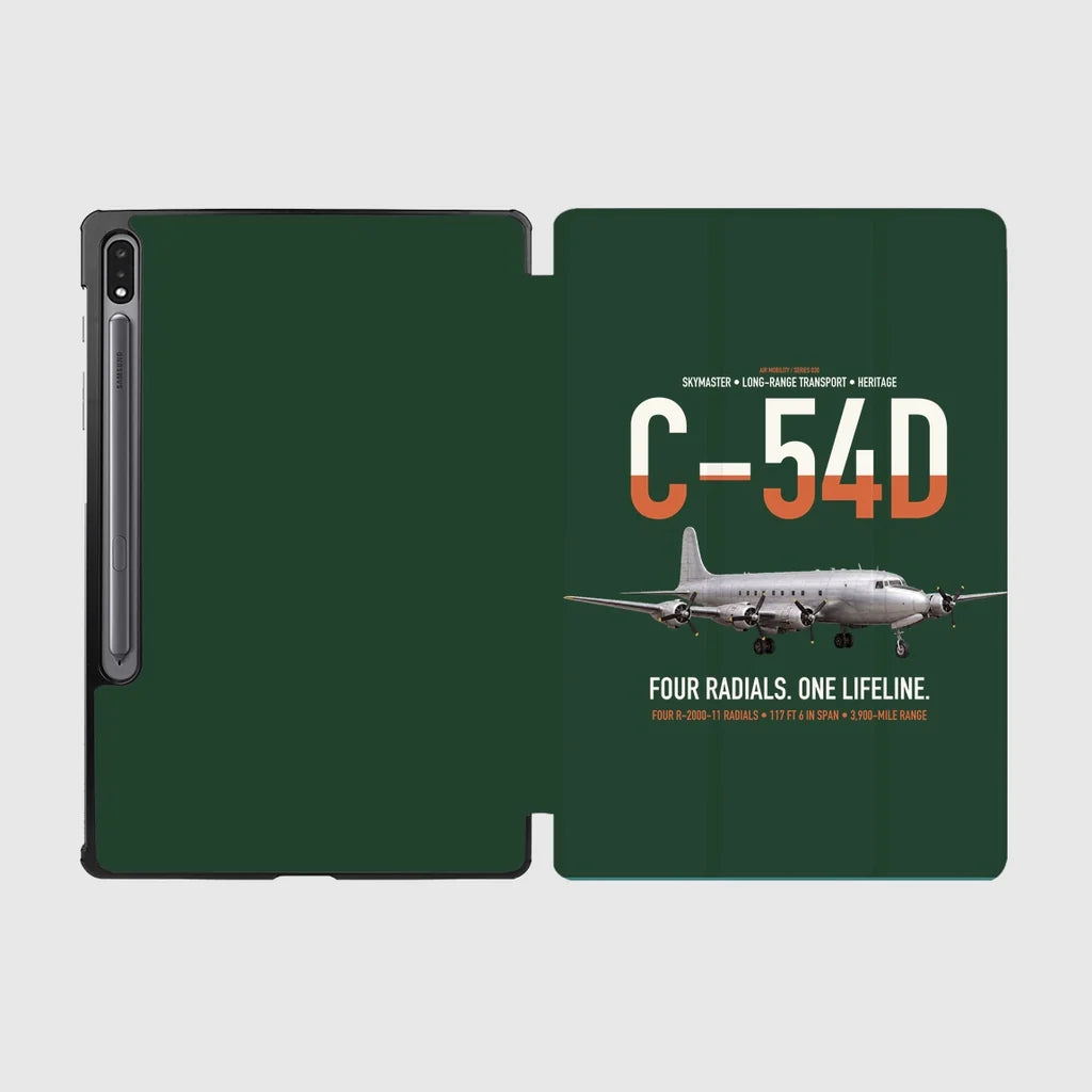 C-54D Skymaster design on dark green samsung tablet tablet case